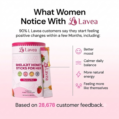 Lavea Shilajit Honey Sticks lifestyle shot with matcha